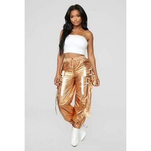 ❣️Host Pick❣️ Metallic Gold Belted Jogger Pants